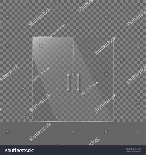 Transparent Glass Door Over Transparent Background Stock Vector
