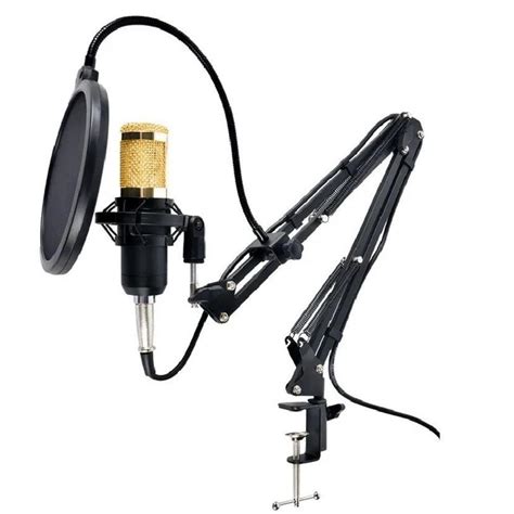 Microfone Condensador Bm800 Pop Filter Aranha Braço Articulado