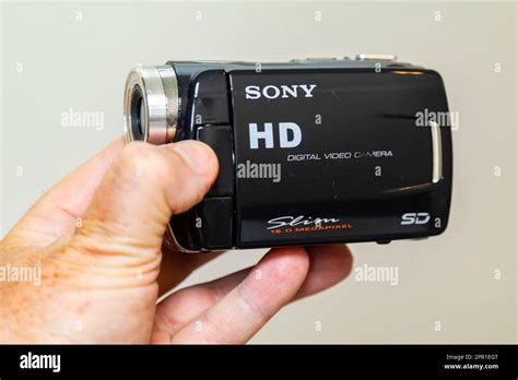 sony hd slim portable camcorder camera vintage camera stock photo alamy