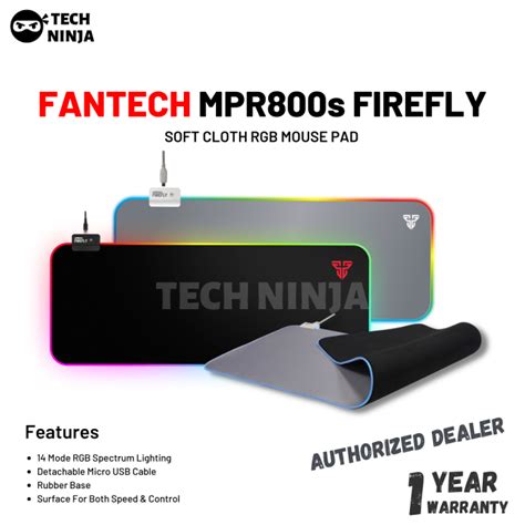 Fantech MPR800s Firefly Anti Slip Rubber Soft Cloth RGB Gaming Mousepad