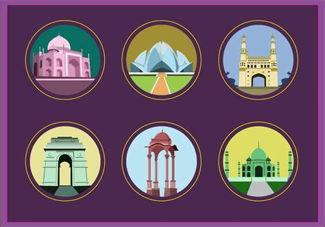 India Landmark Icon Vectors 103435 Vector Art At Vecteezy