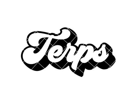 terps retro script regular  distressed svgdxfpng file