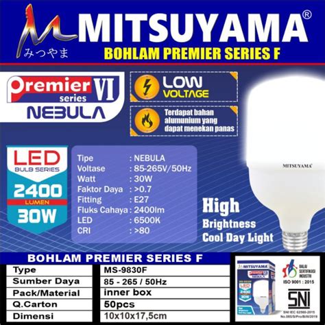 Jual Bohlam Lampu Led Watt Ms F Mitsuyama Nebula Premier Sni