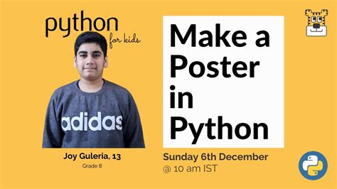 Ep 22 Python For Kids Make A Poster In Python Codetigers Youtube