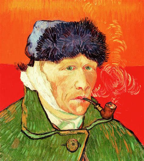 Self Portrait With Bandaged Ear And Pipe Painting By Vincent Van Gogh