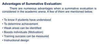 Summative Evaluation Ppt