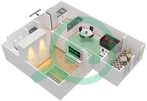 Floor Plans For Type 4 1 Bedroom Apartments In Royal Breeze 4 Bayut