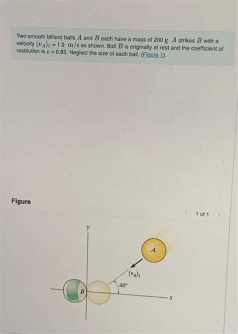 Two Smooth Billiard Balls A And B Each Have A Mass Of