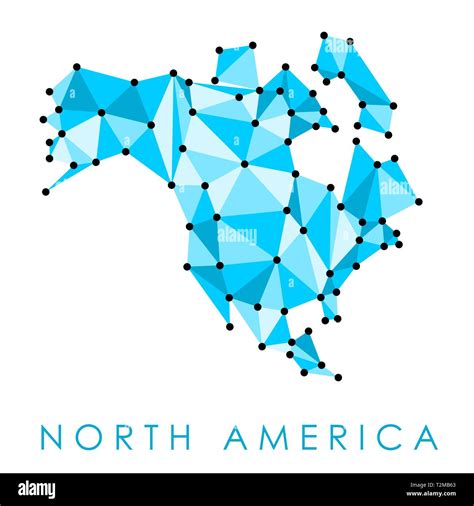 North America Low Poly Map Vector Geometric Style Illustration Stock