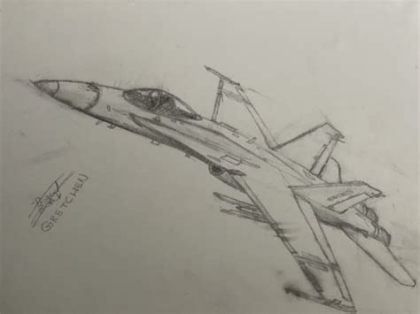 drawing of fighter plane 1