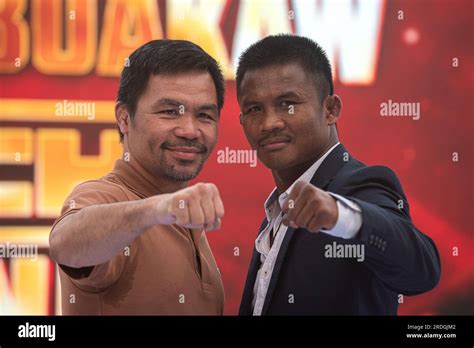 Manny Pacquiao A Filipino Boxer L And Buakaw Banchamek Thai Boxer