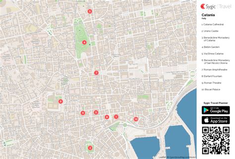 Catania Printable Tourist Map | Sygic Travel