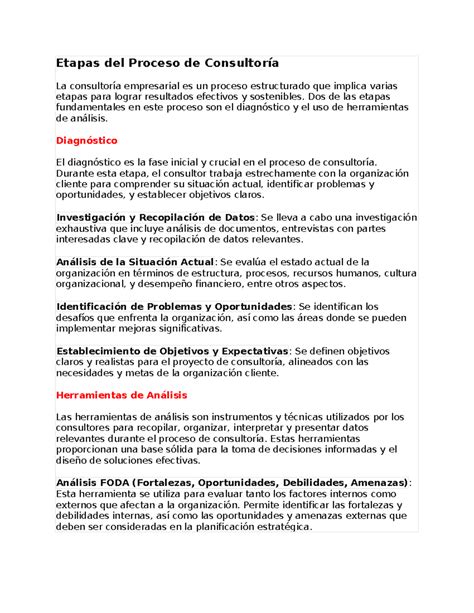 Etapas Del Proceso De Consultor A Etapas Del Proceso De Consultor A