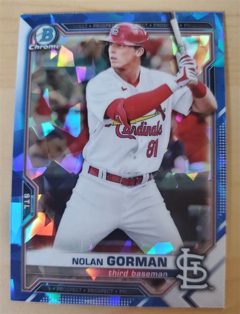 2021 Bowman Chrome Sapphire Nolan Gorman Refractor BCP 90 St Louis