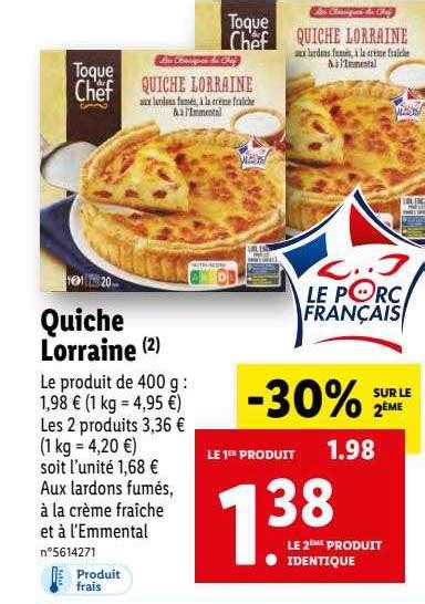 Promo Quiche Lorraine Toque Du Chef Chez Lidl ICatalogue Fr