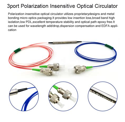 Fiber Optic Circulator For Dwdm Systems 1310nm 1550nm 3 Port