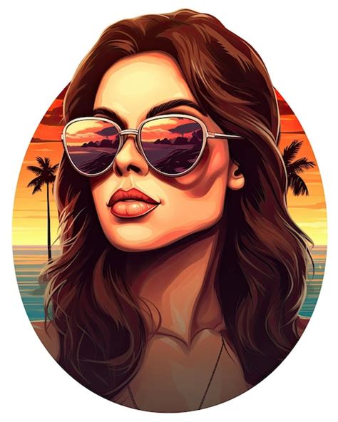 Premium AI Image An Attractive Female Wear Bikini And Sunglasses Sticker
