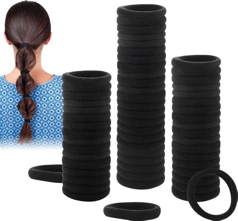 Prasacco 100 Pcs Black Hair Band High Elastic Black Hair Ties Soft