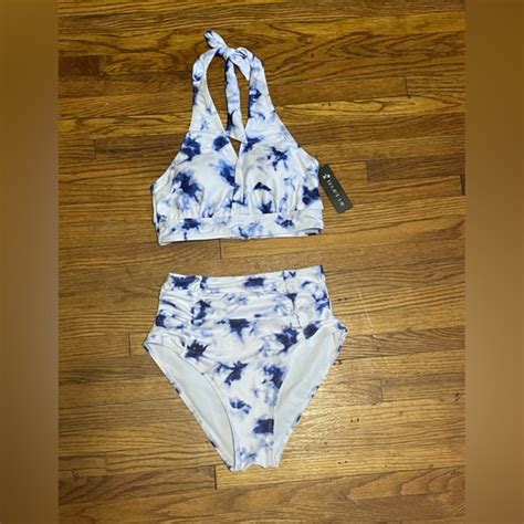 Tempt Me Swim Nwt Xs Tempt Me Blue Tie Dye Bikini Poshmark