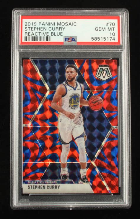 Stephen Curry Panini Mosaic Mosaic Blue Reactive Psa