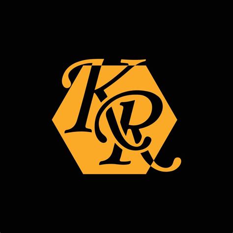 KR Logo Monogram Emblem Style With Crown Shape Design Template 18984226