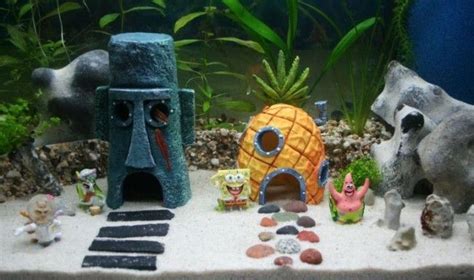 Декорации для аквариума. | Spongebob fish tank, Fish tank decorations ...