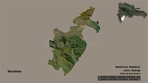 Barahona Province Of Dominican Republic Zoomed Satellite Stock