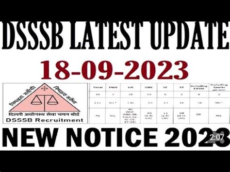 Dsssb Latest Update Dsssb New Notice Dsssb Cut Off