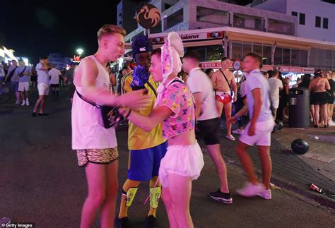 Boozed Up British Revellers Take To Magaluf S Main Strip As They Party The Night Away Daily