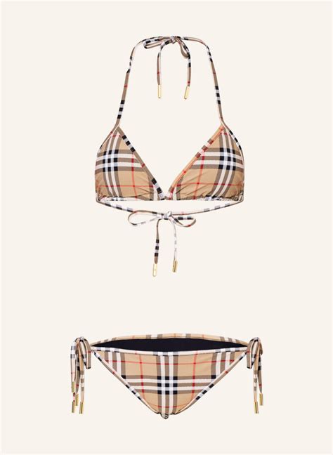 BURBERRY Triangel Bikini COBB In Beige Schwarz Weiss