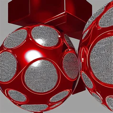 Chrome Spheres On A Red Cube By Michiel Jansz Van Stable Diffusion