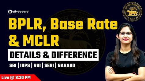 BPLR Base Rate MCLR Details Difference SBI IBPS RBI SEBI