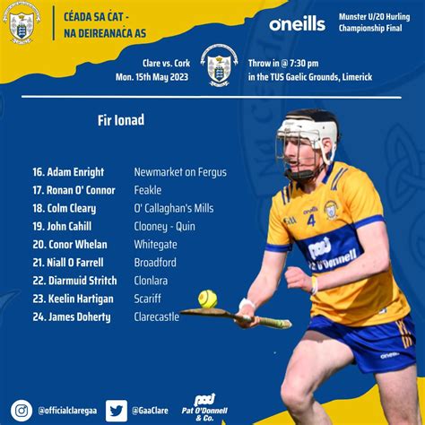 Clare Gaa On Twitter Clare Face Cork In The Oneills Ie Munster