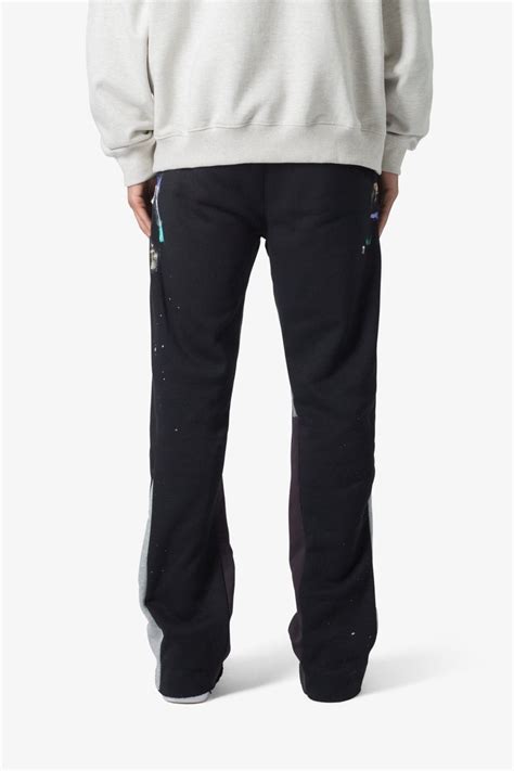 Black Contrast Bootcut Sweatpants Mnml