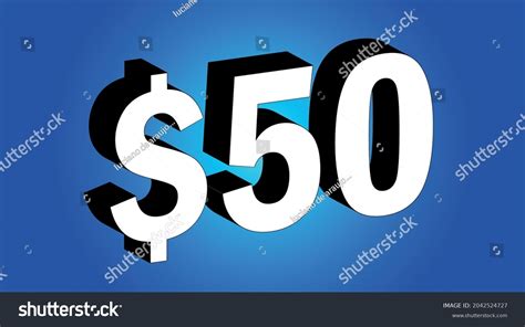 50 Dollar 50 3d Blue Price Stock Vector Royalty Free 2042524727