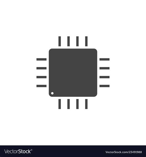 Integrated Circuit Chip Icon Graphic Design Vector Image