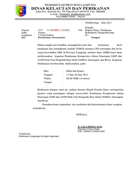 Surat Undangan Narasumber | PDF