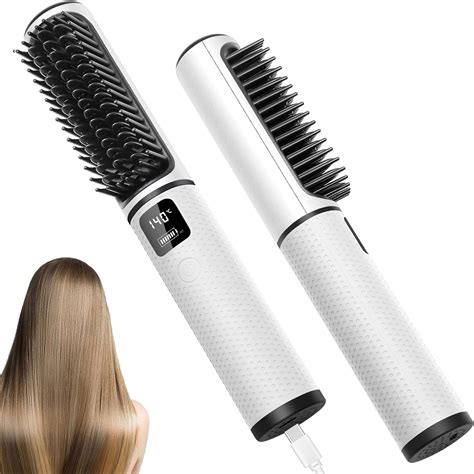 Cordless Hair Straightener Brush Mini Portable Travel Wireless Straightener Negative Ion With