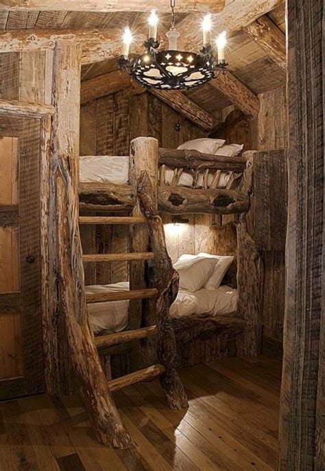 15+ Innovative Log Cabin Themed Bedroom for Kids #bedroomdesign # ...