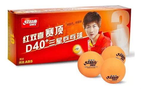 Pelota de ping pong DHS Novo Plástico D40 3 estrelas color naranja en