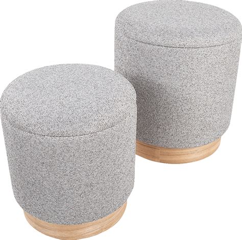 Shimoore Gray Polyester Fabric Nesting Ottoman, Set Of 2 | Rooms to Go