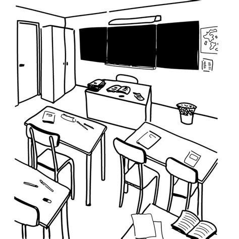 Classroom 67927 Buildings And Architecture Free Printable Coloring Pages