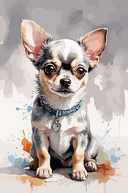 Premium Vector Watercolor Chihuhua Painting