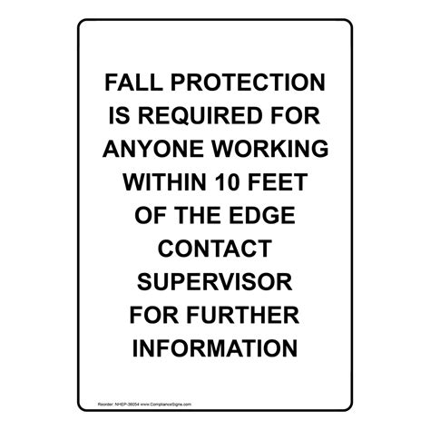 Vertical Sign Ppe General Fall Protection Is Required For Anyone