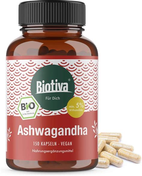 Ashwagandha Kapseln BIO 150 Stück min 5 Withanolide 500mg je