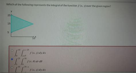 Solved Which Of The Following Represents The Integral Of The Chegg