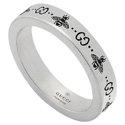 Gucci Gg Sterling Silver Engraved Bee Ring Ybc729898001 For Sale At 1stdibs