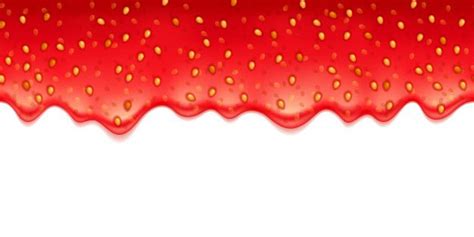 Premium Vector Realistic Drips Of Strawberry Jam On White Background Flowing Liquid White