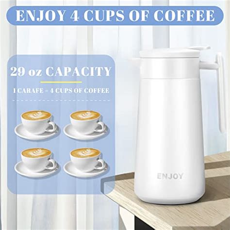 29oz Thermal Coffee Carafe Insulated Coffee Thermos, Stainless Steel ...