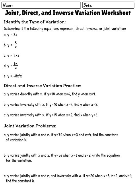 14 Direct Variation Worksheets Printable Worksheeto